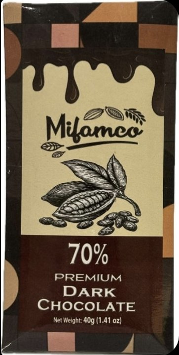 70% Premium Dark Chocolate Bar, 40 g pack